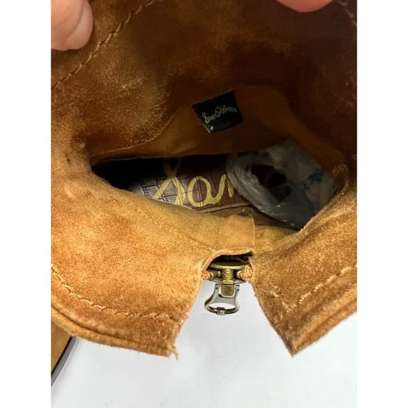 SAM EDELMAN 'Louie' Fringed Western Ankle Boots, Brown Suede 12M - Picture 6 of 12